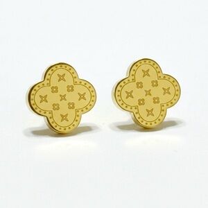 Four Leaf Clover 18K Gold Plated Stainless Steel Stud Earrings